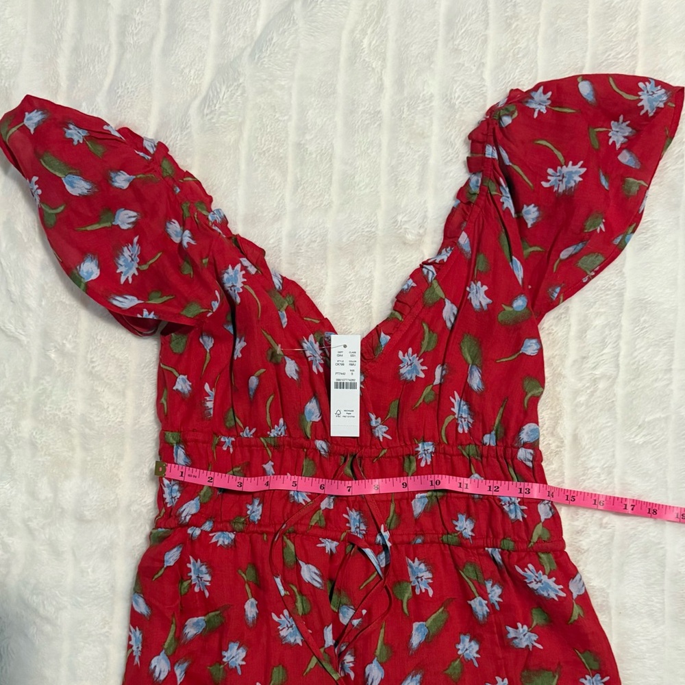 NWT J.Crew Palermo midi dress in ramie red multi Small - Picture 3 of 5